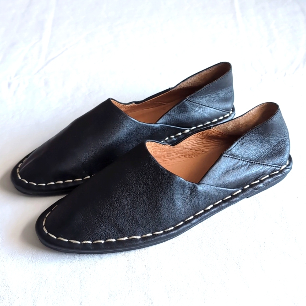 Madewell The Izabel Convertible Mule Black Leather Flats Women's Size 6